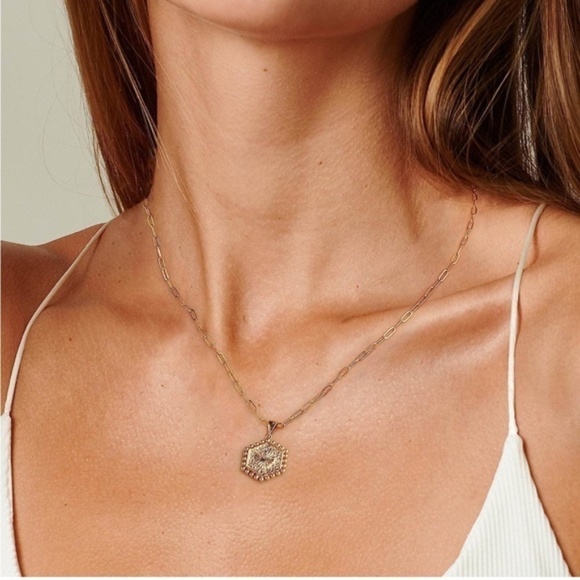 Gold 14k Gold Plated 2pc Heart Pendant Chain Necklace Set - Picture 3 of 4